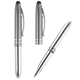Pta230407tt0832 Patikil Ballpoint Pen With Stylus Tip And Led 1 Count Pack Of 2 Gray