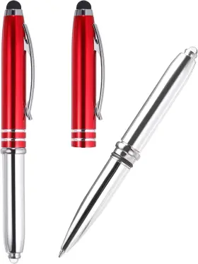 Pta230407tt0836 Patikil Ballpoint Pen With Stylus Tip And Led 1 Count Pack Of 2 Red