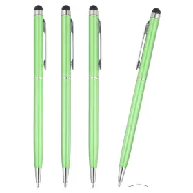 Pta250221tt001061 Patikil Ballpoint Pen With Stylus Tip 4pcs 2 In 1 Slim Metal Light Green