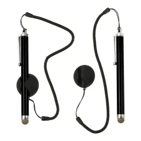 Pta250306tt000039jp Patikil 2 Pcs Screen Capacitive Pen With Spring Rope Fixing Dock High Black