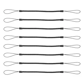 1026140 Peutier 8pcs Elastic Coil Lanyard For Touch Pens Retractable Medium Black