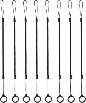 1030423 Peutier 8pcs Elastic Lanyard Tether Retractable Spring Coil Strap With Black