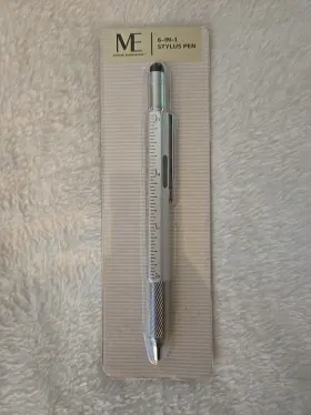 2979 Philips 195602081042 6 In 1 Stylus Pen Ruler Level Phillips And Flat Screwdriver Black Ink Handy New