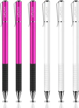 Redvolts 313030321305 6 Pack Mixoo Stylus Pens For Touch Screens - Disc And Fiber Tip 2 Purple White