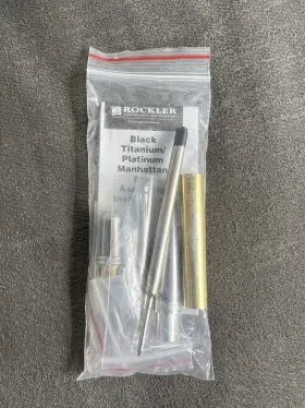 43429 Rockler Woodworking And Hardware Black Titanium/platinum Manhattan Pen Assembly Kit