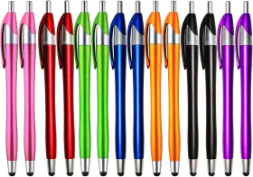 Sktp-01 Skoloo Stylus Pens Touch Screens Pack Of 14 2-in-1 Click Ball Pen Ballpoint
