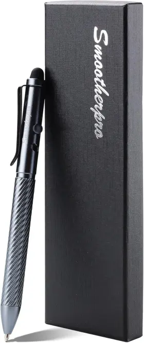 Acp602 Smootherpro Bolt Action Pen With Stylus Tip Compatible Fisher Gray