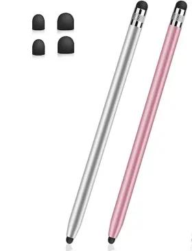 Cp-b04 Smozer Stylus Pens For Touch Screens 2-pack Sensitivity And Silver/rose Gold