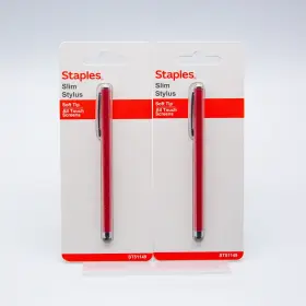 St51149 Staples 718103411127 New 2-pack - Slim Stylus Red For Tablets Phone Ipad Nib Nwt