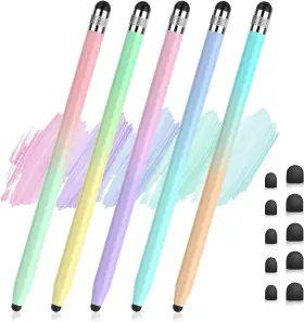 Stylushome 744110926590 5pcs Stylus Pens 2 In 1 Pen For Touchscreen High Sensitivity Capacitive