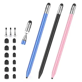 3in1-fiberstylus Styluslink Stylus Pen For Touchscreen 3-in-1 Rubber Disc Black/blue/rose Gold