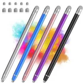 Styluslink 607605411479 Stylus Pen For Touchscreen 5 Pack Dual Black/silver/blue/purple/rose Gold