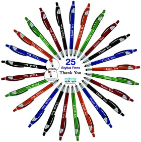 Lysb01mct8yio-cmptraccs Sypen Inch Thank You Greeting Gift Stylus Pens For Touchscreen Devices - 2 In 1 Combo