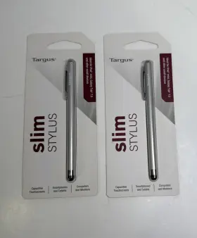 Amm1205us Targus New - Lot Of 2 Slim Stylus Silver For All Touchscreens