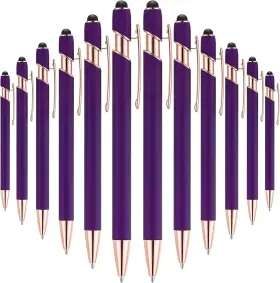 Tenare 313100960915 12 Pieces 2 In 1 Stylus Metal Ballpoint Pen With Tip 1.0 Mm Black Tenare 313100960915 12 Pieces 2 In 1 Stylus Metal Ballpoint Pen With Tip 1.0 Mm Black