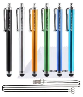 The Friendly Swede 609456736435 Stylus Pens For Touch Screens 4.5 Inch 6-pack Pen Ipad Fo