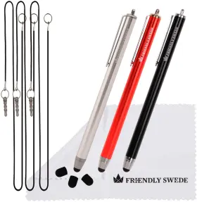 3ttp The Friendly Swede 700580591324 Stylus Pen For 3.94 X 7.87 0.39 Inches Red/black/silver