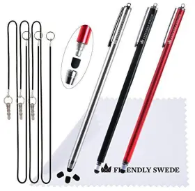The Friendly Swede 799456855776 Set Of 3 Extra Long Thin-tip High Precision Capacitive Stylus Pens For Touch