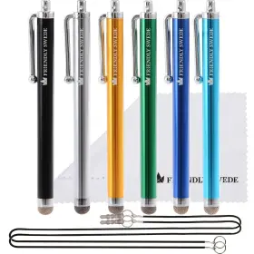 The Friendly Swede 799456856063 Set Of 6 Micro-knit Hybrid Fiber Tip Universal Capacitive Stylus Pens For Tou