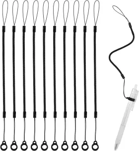 30317 Tinoaly 10pcs Pen Lanyards Elastic Lanyard Tether With Silicone Rings Retractable