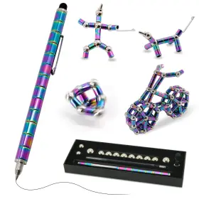 Cb001 Ttzycc Magnetic Pen With 13 Rings - Decompression Magnet Metal Fidget Cr