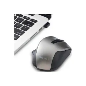 Verbatim 023942702429 70242 Wireless Blue Led Silent Ergo Graphite Mouse