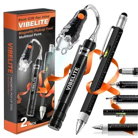 Vb-232 Vibelite Magnetic Pickup Tool And 6 In 1 Multitool Pen With Touch Screen Stylus Ruler