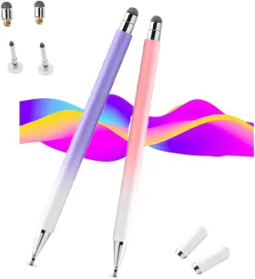 Stylus1002 Vuhwdak Stylus Pens For Touch Screens 2 Pack 4 Replaceable Tips Purple&pink