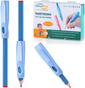 Mpg-mf0306 Wares Ergonomic Pencil Grip Extender And Cap 3 In 1 Silicone Partners Pack Of 6