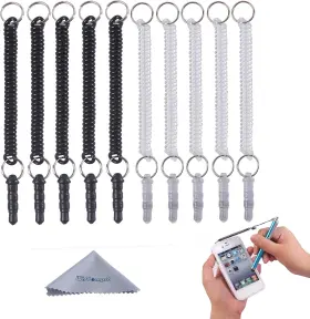 Wisdompro 052463582982 Stylus Tether 10 Pack Of Detachable Elastic Coil Strings/lanya