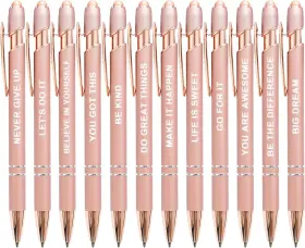 Yoxmjdb 313083568580 Stylus Pens For Touch Screens 12 Pack Rose Gold Inspirational 1.0mm Mediu