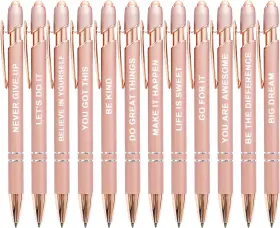Yoxmjdb 744110448160 Stylus Pens For Touch Screens 12 Pack Rose Gold Inspirational 1.0mm Mediu