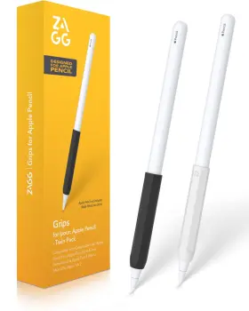 Zagg 840390352101 2-pack Silicone Grips For Apple Pencil 1st 2nd Gen Usb-c Black White