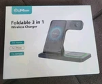 Foldable 3-IN-1 Wireless Charger Station For Apple Iphone, Airpods, Iwatch Open. Price: $25.59.