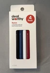 Deal Worthy Stylus Set - Black, Red, Blue, White 4 Pack New In Box. Price: $9.99.