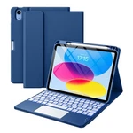 Navy Blue Case With Keyboard Folio Cover Compatible For Ipad 11TH 10TH Gen Open. Price: $28.90.