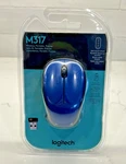 New Logitech M317 Wireless Mouse With Unifying Receiver, Blue 910-005886. Price: $12.99.