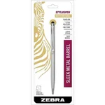 Zebra Stylus/pen Combination Twist Ballpoint Silver 33161, Black, Fine New. Price: $11.95.