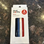 Deal Worthy Stylus Set - Black, Red, Blue, White 4 Pack New In Box. Price: $6.79.