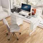 47.3"WHITE Office Desk With Charge Station Drawers Multipurpose Computer Table New. Price: $91.99.