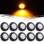 10PCS 2 Inch Round Led Marker Lights 9 Amber Reflectors Clear Lens, New. Price: $73.48.