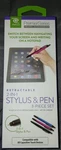 Retrak Essentials Retractable 2-IN-1 Stylus & Pen 3-PIECE Set New. Price: $11.99.