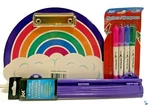 Rainbow Clipboard Small 3 Hole Punch 4 Pk Markers New. Price: $5.25.