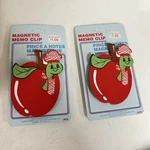 Pair 2 Vtg 1988 Action Industries Magnetic Memo Note Holder Clip Apple Worm -lbn New. Price: $14.00.