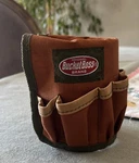 Original Bucket Boss Brand Khaki Canvas Mug Cozy Pencil Holder Used. Price: $13.99.