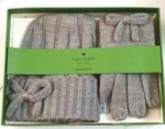 Kate Spade New York Beanie Hat & Touch Screen Gloves Set Gray Metallic Threads. Price: $44.99.