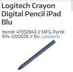Logitech Crayon Digital Pencil Ipad Blue New. Price: $49.99.